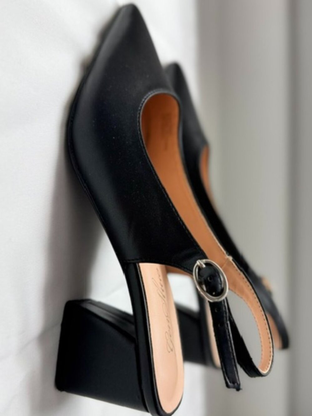 Black Slingback Shoes 2.36" Size 7 Like New